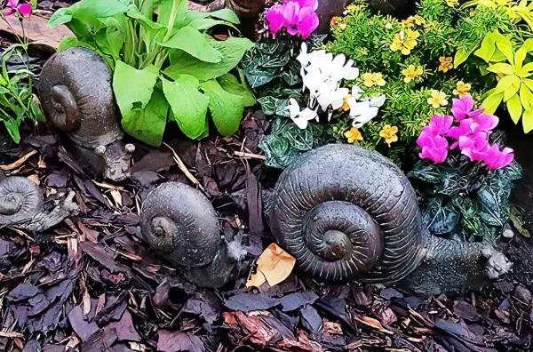 Hollow Cast Bronze Snails : Family of Four-3