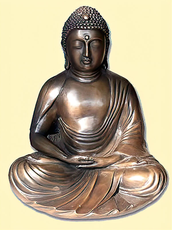 Hollow Cast Bronze Asian Figure : Thursday Buddha : Large-1