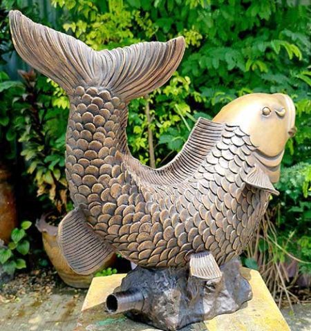 Bronze Koi Carp Fish Fountain : Escar UK Bronze