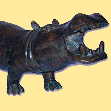 Bronze Hippo : Henry Hippopotamus : Water Feature : Escar UK Bronze
