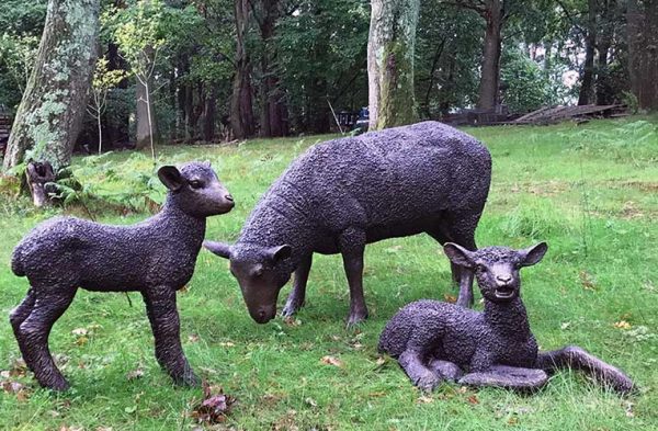 Bronze Lamb Standing : Head Up : Escar UK Bronze