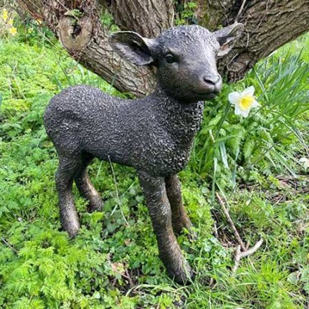 Bronze Lamb Standing : Head Up : Escar UK Bronze