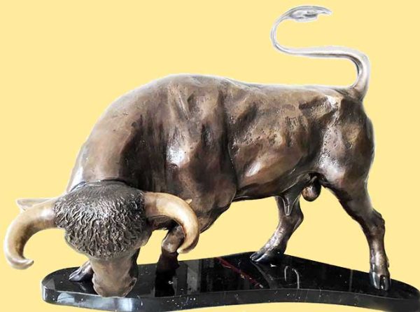 Bronze Fighting Bull : Taurus : Brown-1 : Escar UK Bronze