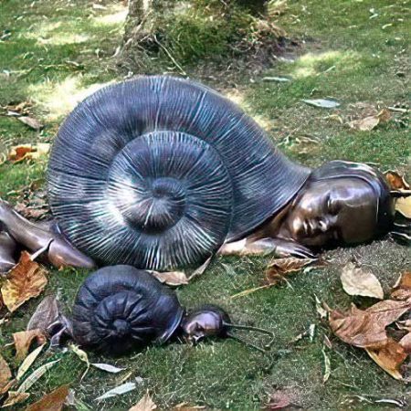 Bronze Snail Baby Sleeping : Large : Escar UK Bronze