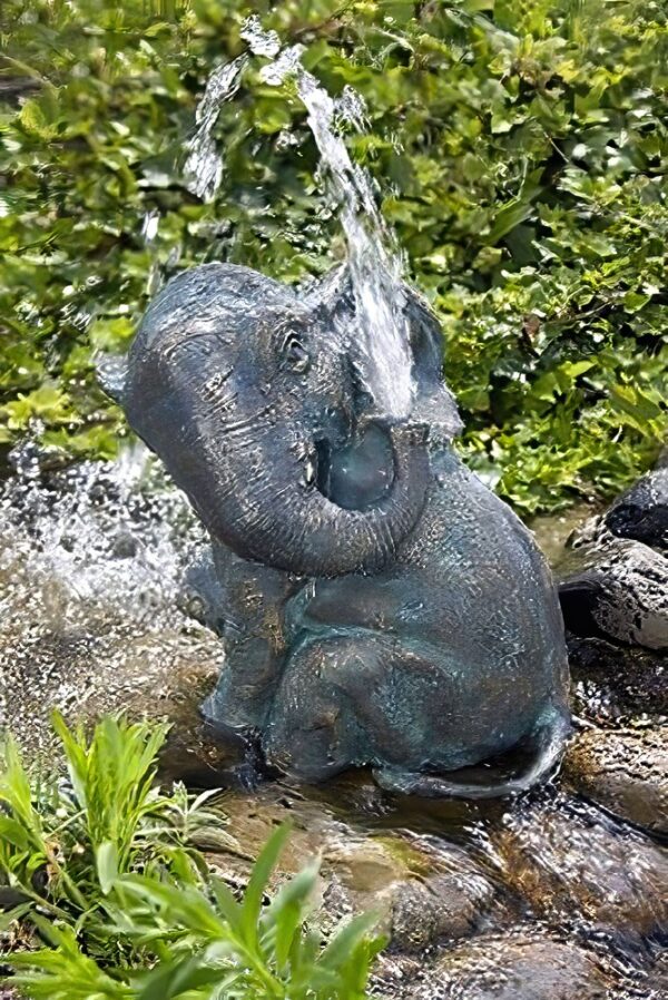 Hollow Cast Bronze Elephant : Dumbo : Water Feature-1