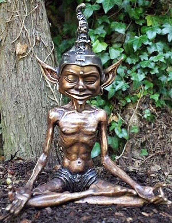 Hollow Cast Bronze Elf : Sting in Deep Meditation-1