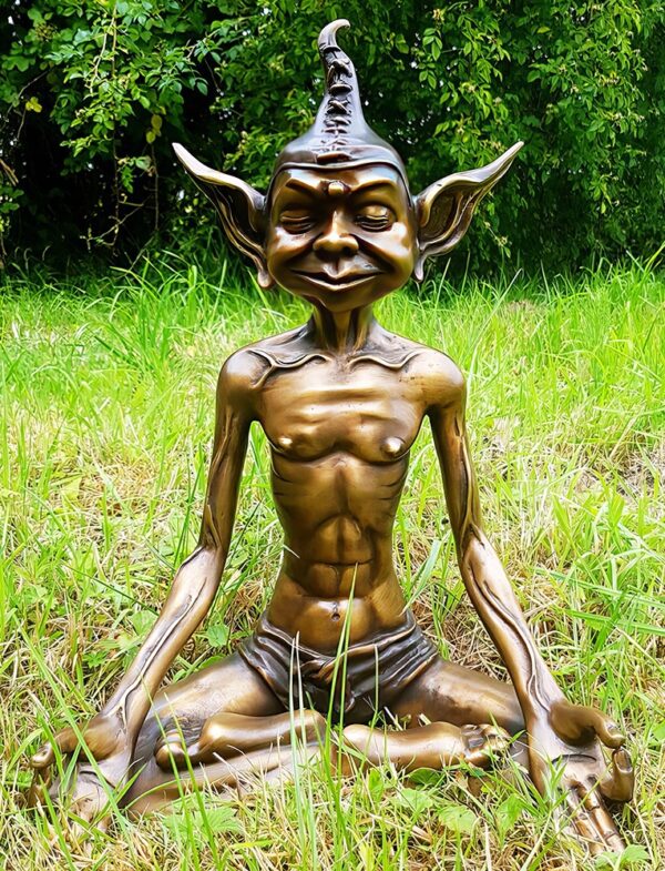 Hollow Cast Bronze Elf : Sting in Deep Meditation-2