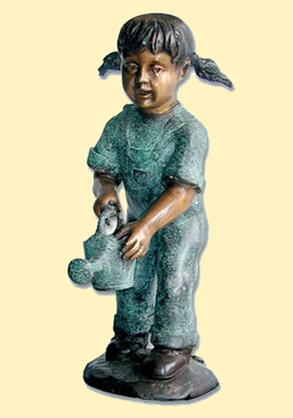 Hollow Cast Bronze Figure : Contrary Mary : Water Feature-1