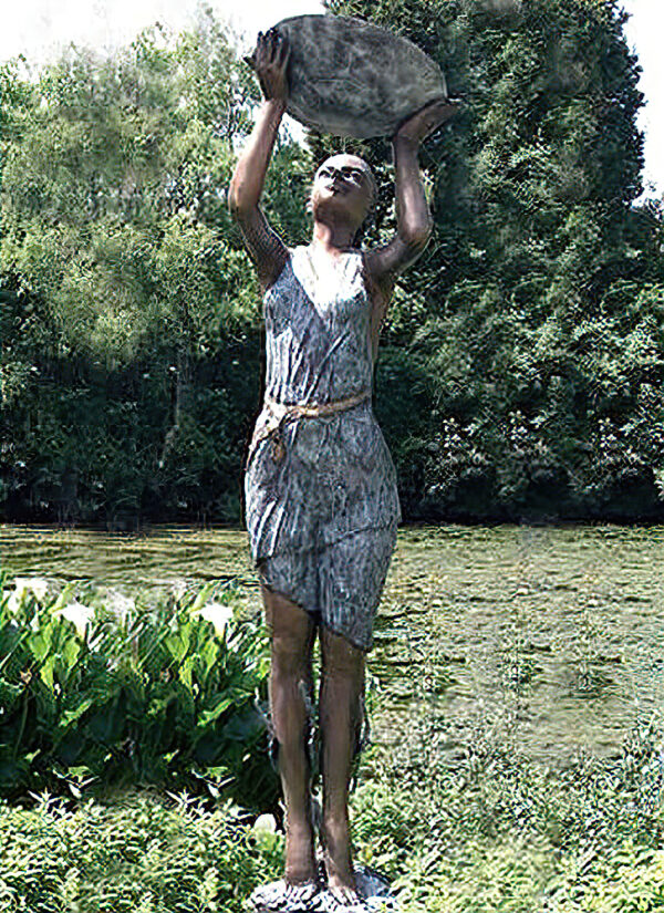 Hollow Cast Bronze Figure : Liza Cooling Off-1