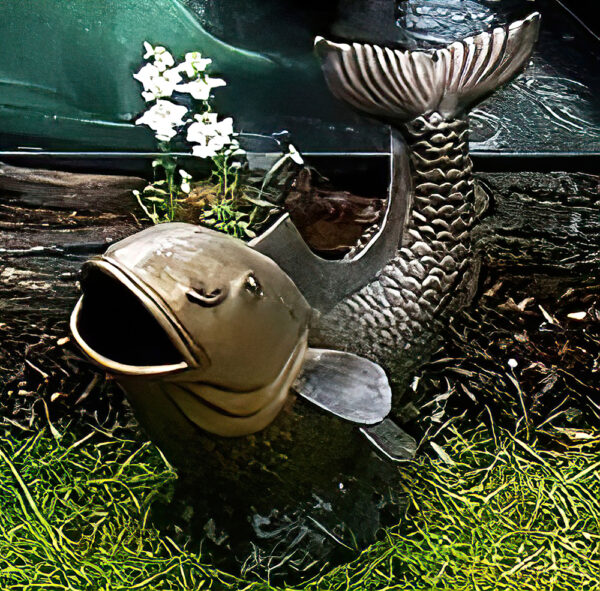 Hollow Cast Bronze Koi Carp Fish Water Feature-1