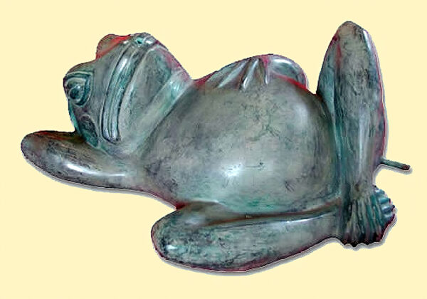 Hollow Cast Bronze Frog : Happy Freddy-1