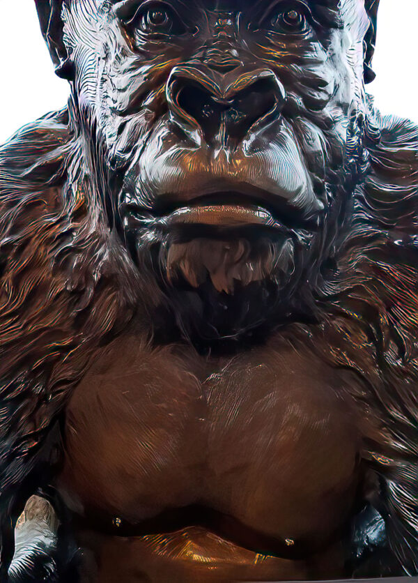 Hollow Cast Bronze Gorilla : Guy the Silverback-3