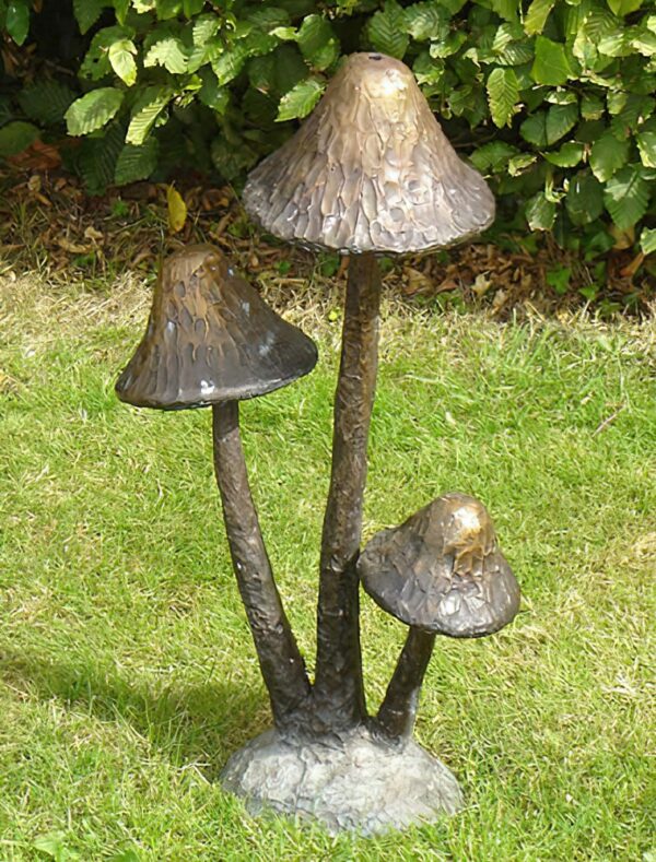 Hollow Cast Bronze Mushroom : Non W/F : Small : No Light-1