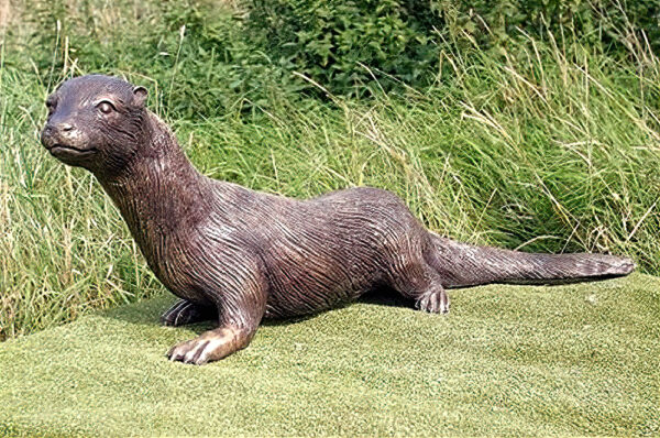 Hollow Cast Bronze Otter : Single Otter : Head U-1