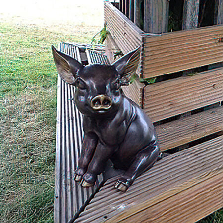 Hollow Cast Bronze Pig : Sweety Pie Pig