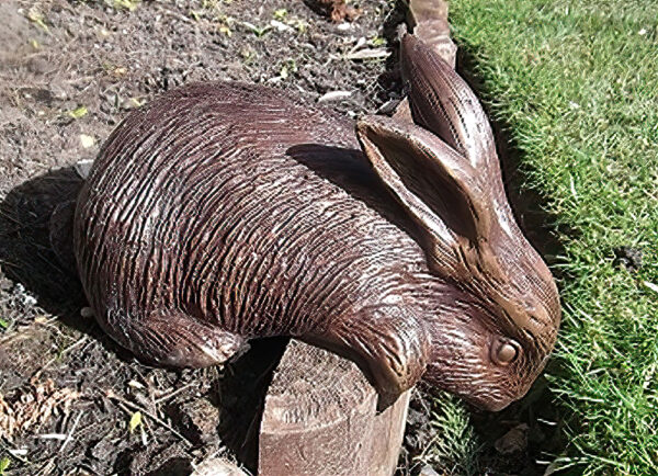 Hollow Cast Bronze Leaning Baby Rabbit : Nosey-1