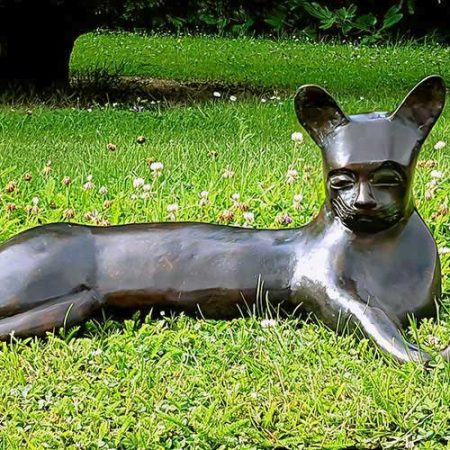 Bronze Art Cat : Lying Down : Large : Escar UK Bronze