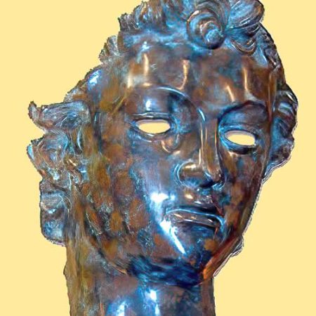 Bronze Grecian Art Mask : Blue : Escar UK Bronze