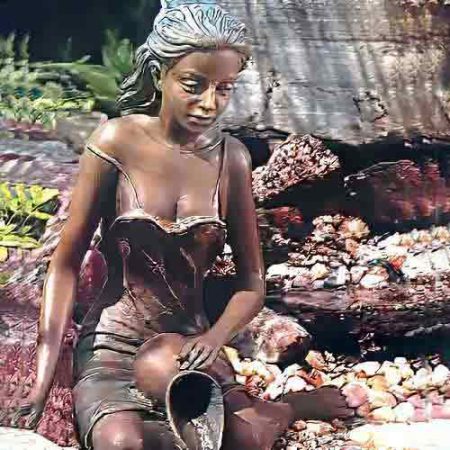 Bronze Figure : Daisy with a Jug : Small : Brown : Escar UK Bronze