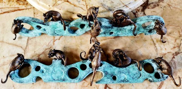 Bronze Mice & Cheese Hat & Coat Rack-2