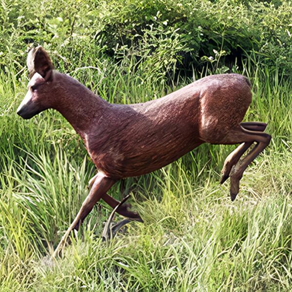 Hollow Cast Bronze Deer : Roe Deer Hind : Landing-1