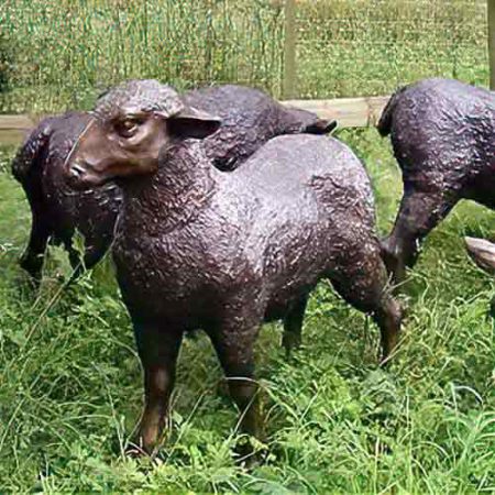 Bronze Lamb Standing : Head Up : Escar UK Bronze