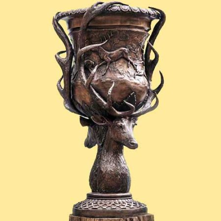 Bronze Stags Head Urn : Escar UK Bronze