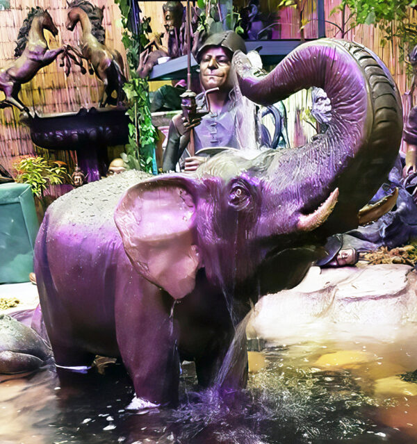 Hollow Cast Bronze Elephant : Lychee : Water Feature-3