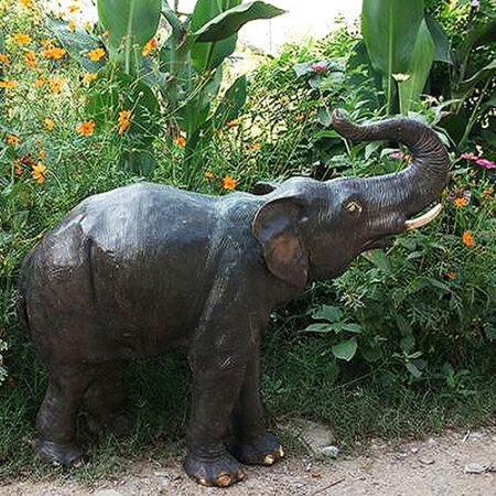 Hollow Cast Bronze Elephant : Lychee : Water Feature