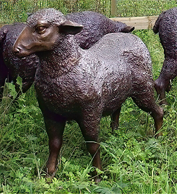 Hollow Cast Bronze Sheep Standing-1