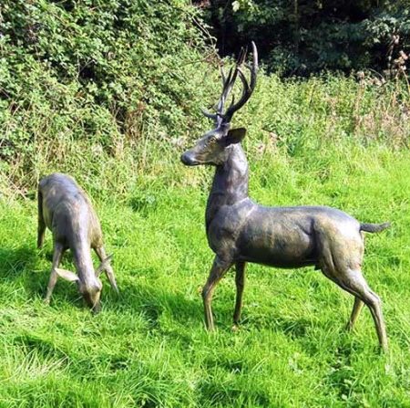 Bronze White-tailed Deer Mating Pair : Escar UK Bronze