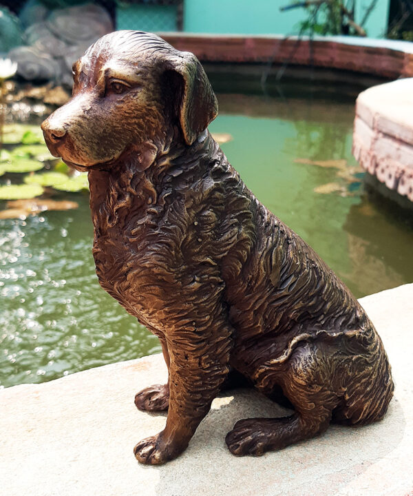 Hollow Cast Bronze Dog : Golden Retriever : Michael : Small-1