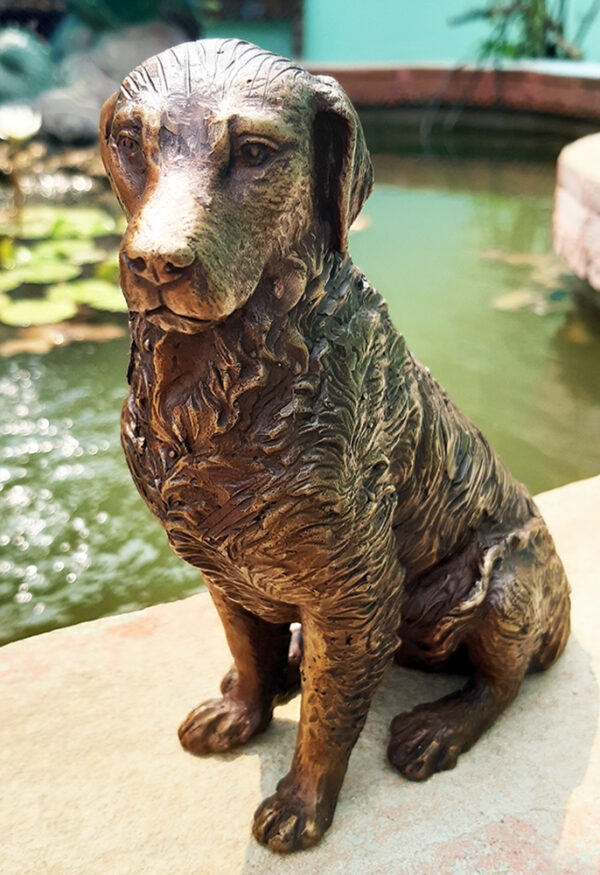 Hollow Cast Bronze Dog : Golden Retriever : Michael : Small-2