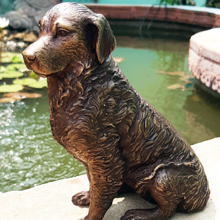 Hollow Cast Bronze Dog : Golden Retriever : Michael : Small