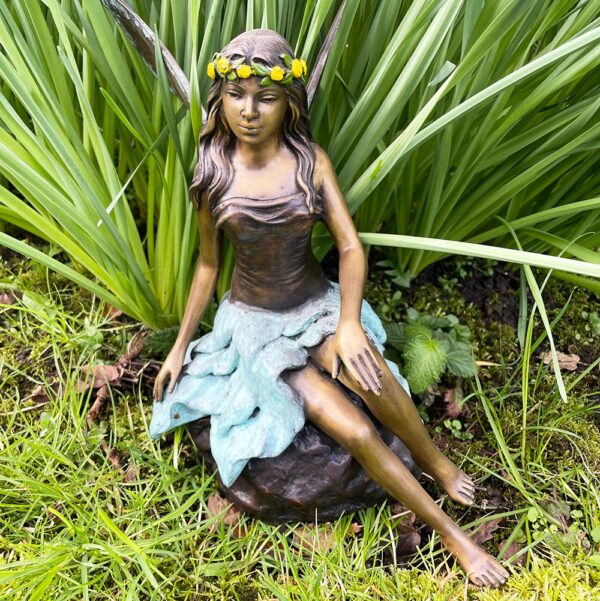 Hollow Cast Bronze Fairy : Alette : Brown Bodice-1