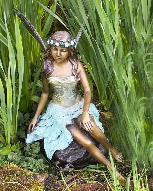 Hollow Cast Bronze Fairy : Alette : Silver Bodice-1