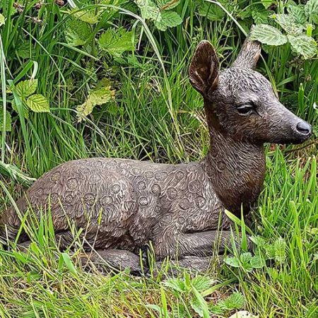 Bronze White-tailed Fawn Lying Down : Escar UK Bronze