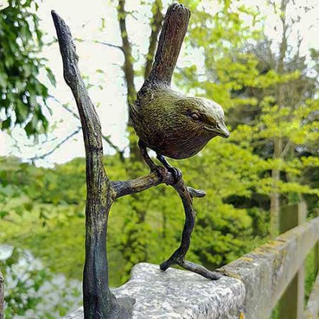 Bronze Bird : Jenny Wren on a Branch : Escar UK Bronze