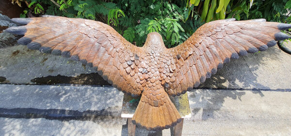 Hollow Cast Bronze Bird : Common Buzzard : Bird of Prey-6