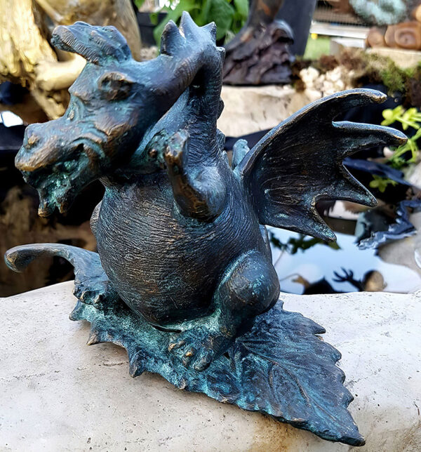 Hollow Cast Bronze : Drusilla Dragon on a Leaf-2