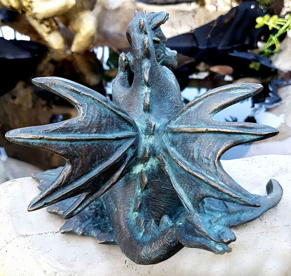 Hollow Cast Bronze : Drusilla Dragon on a Leaf-3