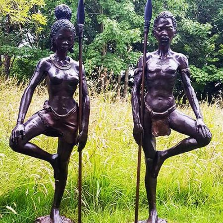 Bronze African Maasai Warrior Couple : Escar UK Bronze