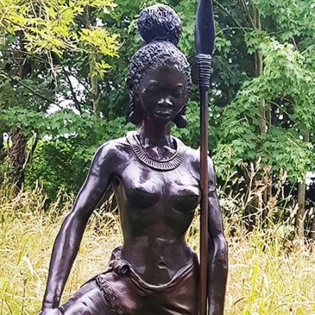 Bronze Figure : African Maasai Warrior Woman : Escar UK Bronze