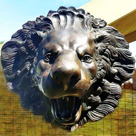 Bronze Lions Head Lenny Wall Plaque : Escar UK Bronze