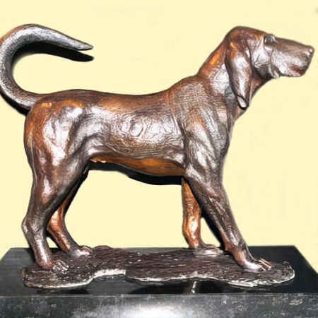 Hollow Cast Bronze Dog : Bloodhound : Rennish