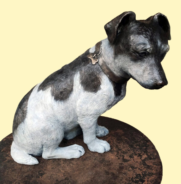 Hollow Cast Bronze Dog : Jack Russell Terrier : Gnasher : Commission-1