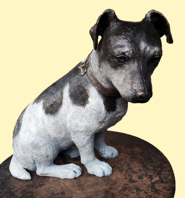 Hollow Cast Bronze Dog : Jack Russell Terrier : Gnasher : Commission-2