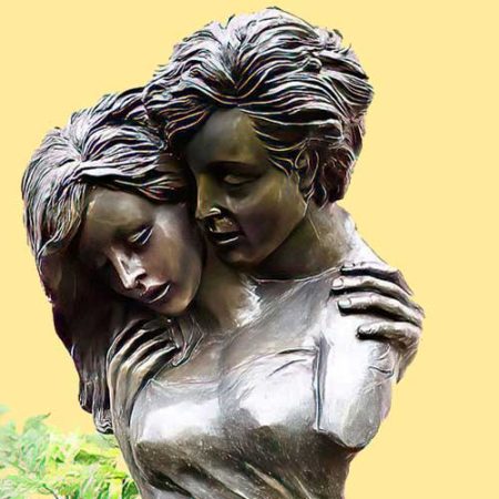 Entwined Boy & Girl Love Sculpture : Escar UK Bronze