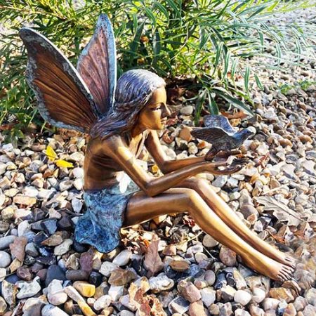 Bronze Fairy : Twinkabell and her Robin Friend : Escar UK Bronze