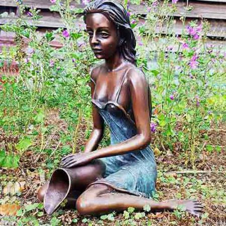 Bronze Figure : Daisy with a Jug : Small : Blue : Escar UK Bronze